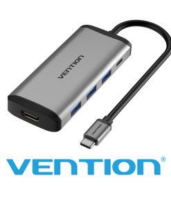 Cáp chuyển USB Type C to HDMI + USB 3.0*3 + PD USB C Vention CNBHB(5 in 1)