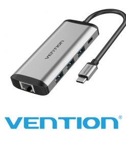 Cáp chuyển USB Type-C to HDMI + USB 3.0*3 + LAN + SD + TF + Audio 3.5mm + PD (87w) Vention THAHB
