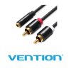 Cáp Audio 3.5mm (F) to 2 đầu RCA (M) 1.5m chính hãng Vention VAB-R01-B150