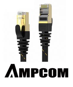 Cáp mạng Ampcom Cat7 Flat 15M đúc sẵn 2 đầu AMCAT7BK1815