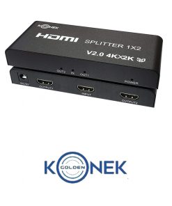 Bộ chia HDMI 1 ra 2 hỗ trợ 2K,4K@30Hz Golden Konek