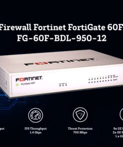 Firewall Fortinet FortiGate 60F (FG-60F-BDL-950-12), Thiết bị tường lửa cho văn phòng, doanh nghiệp 25 người dùng