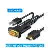 Cáp chuyển HDMI to VGA Cable with Audio Output & USB Power Supply 2M Black